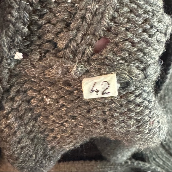 *Women’s Vintage Zanone Size 42 Brown V-Neck Wool Button Front Sweater - Picture 8 of 10